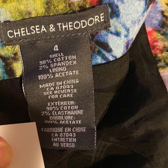 Chelsea and Theodore mini skirt size 4 fully lined two pockets flowers colours - Picture 7 of 11